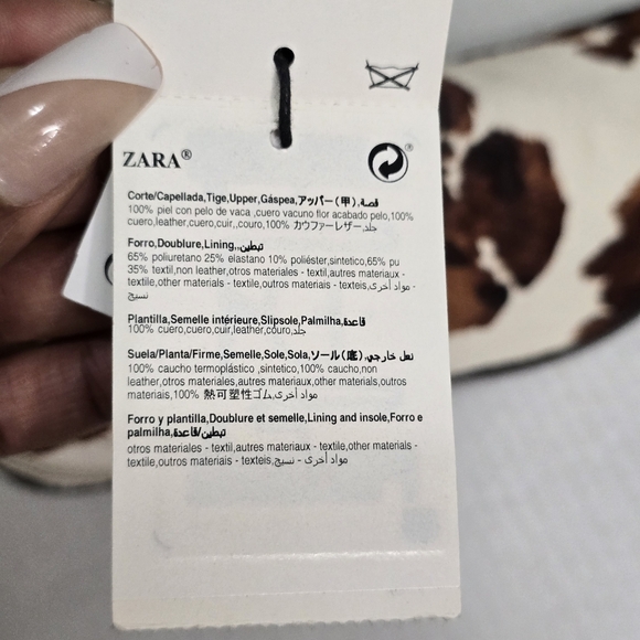 Zara Cow Print Leather Cowboy Boots Haircalf Western Ankle Women's Size 10 NWT - Picture 9 of 15